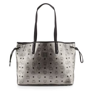 MCM Metallic Gold Tote with Black Accents